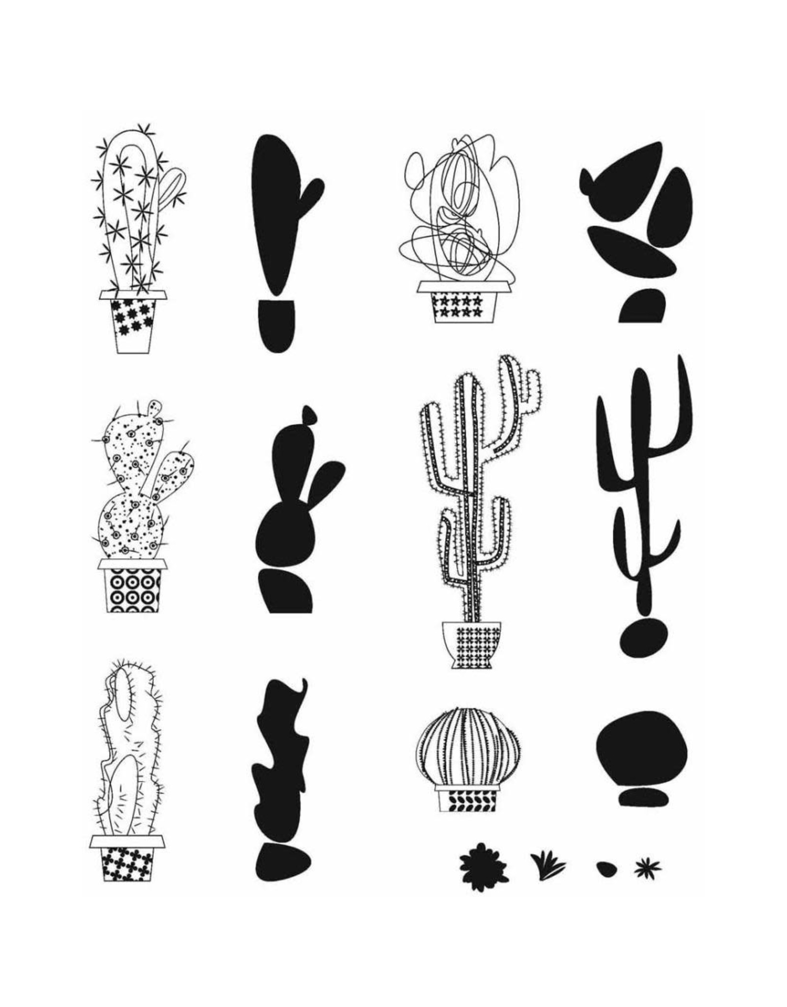 Tim Holtz - Stampers Anonymous MOD CACTUS-CLING RUBBER STAMP SET