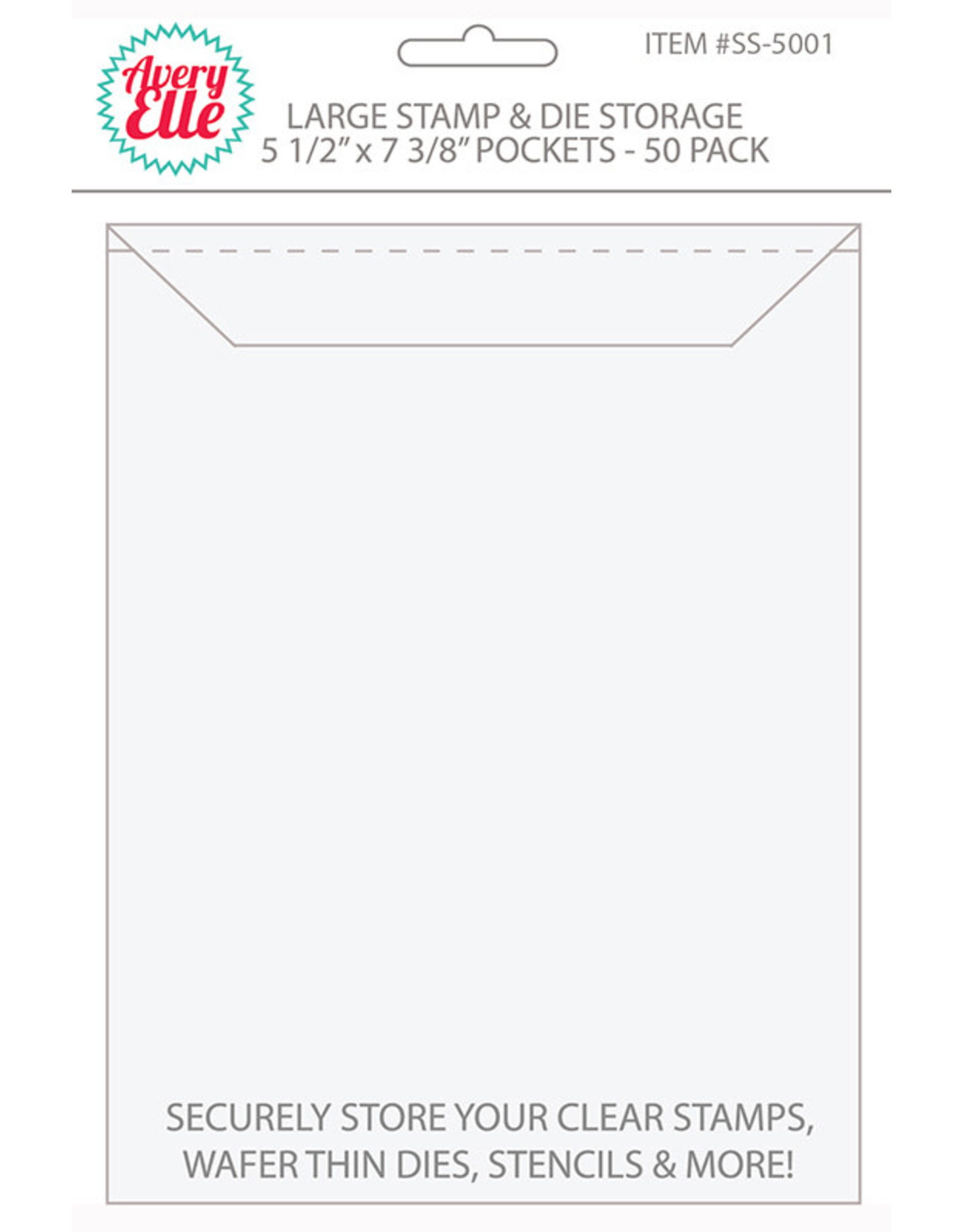Avery Elle Large Stamp & Die Storage Pockets - 5-1/2” x 7-1/4” Set of 50