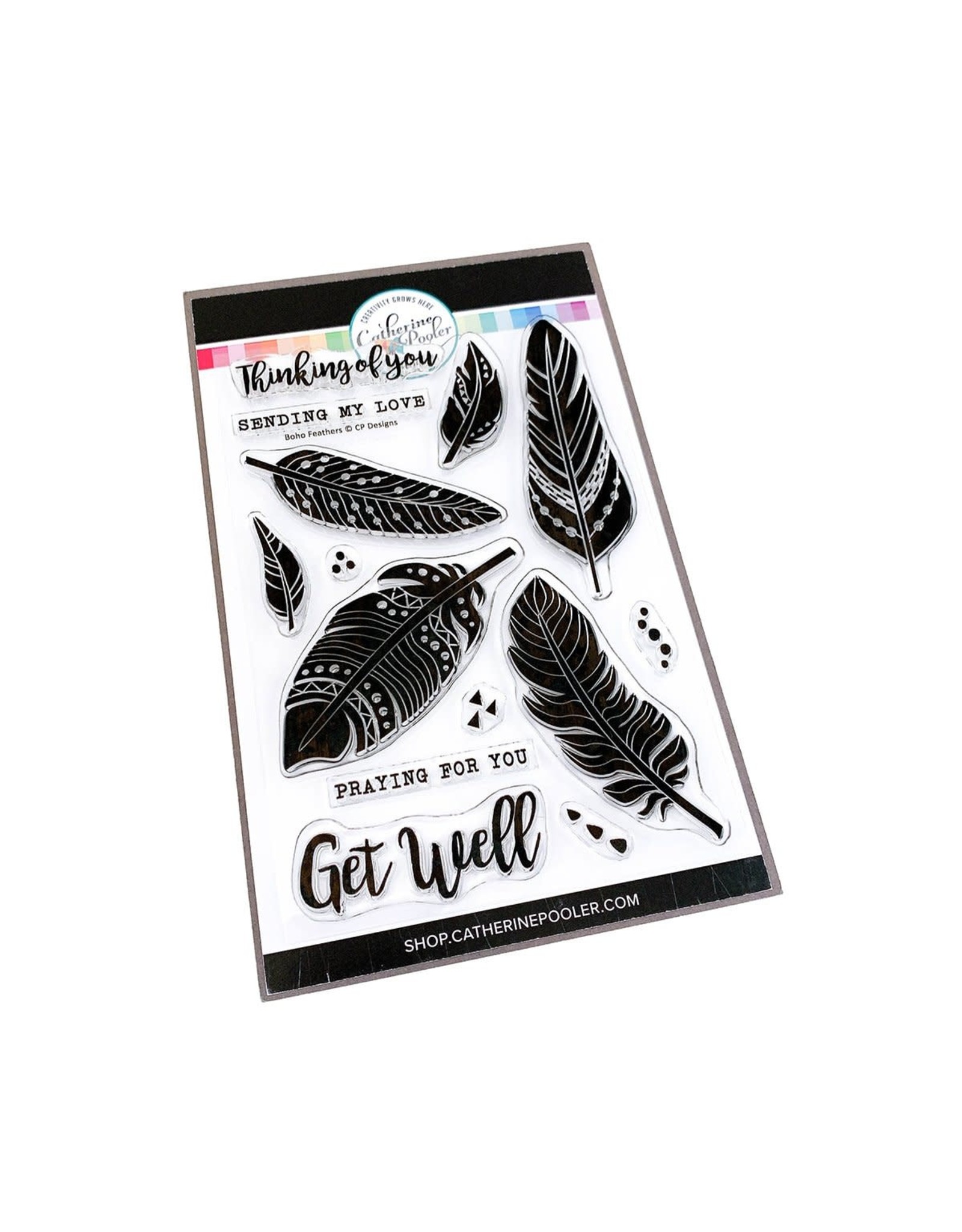 Catherine Pooler Designs Boho Feathers Stamp Set