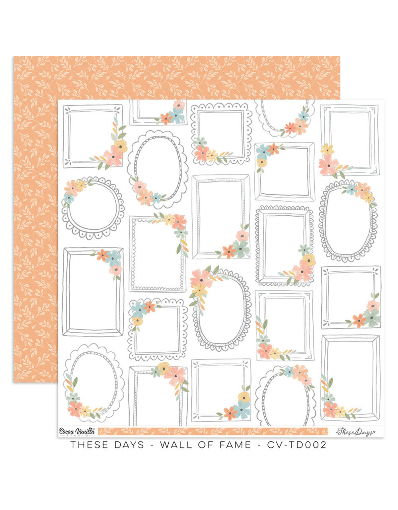 Cocoa Vanilla 12X12 Patterned Paper, These Days - Wall of Fame
