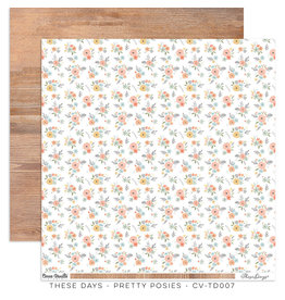 Cocoa Vanilla 12X12 Patterned Paper, These Days - Pretty Posies