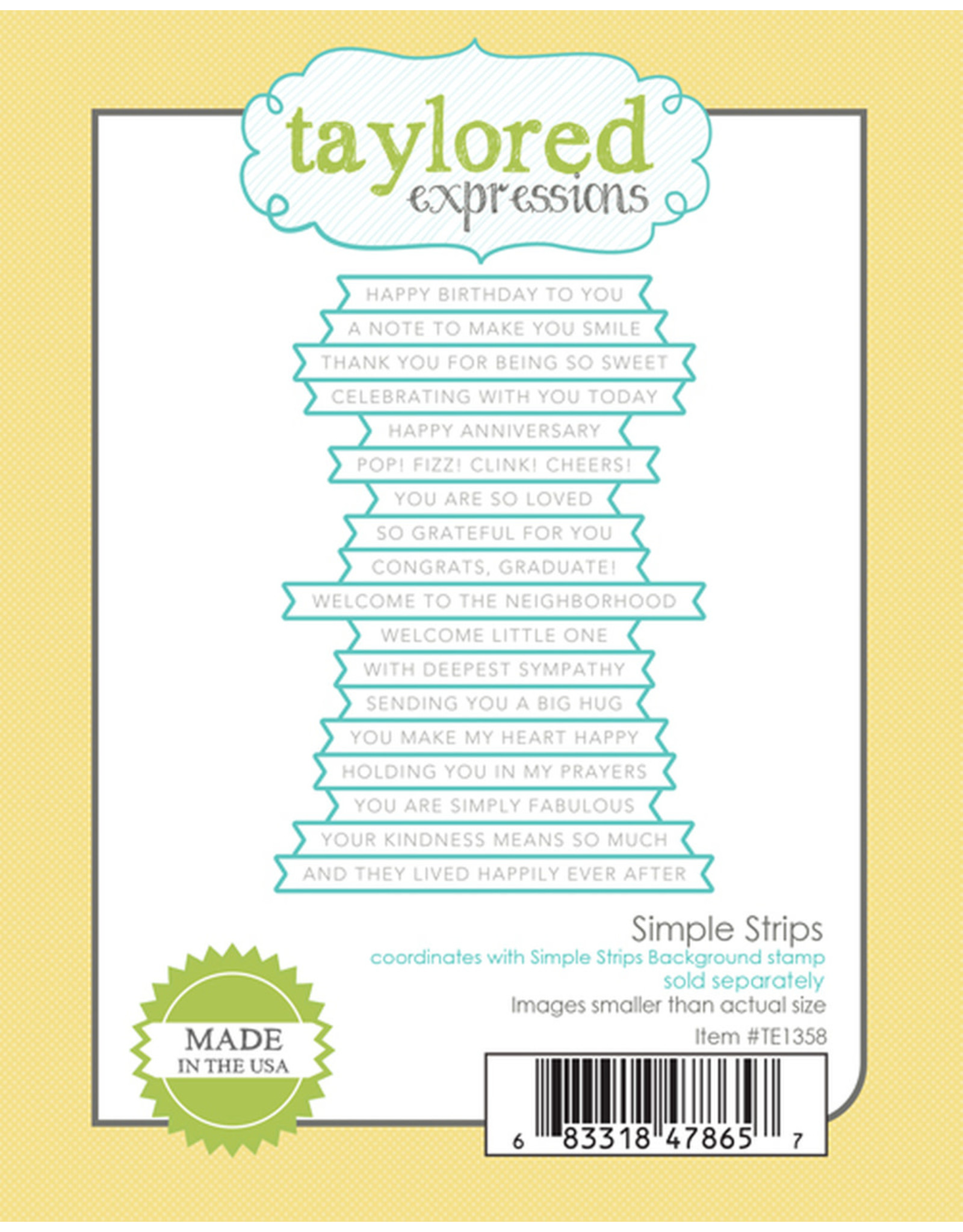 Taylored Expressions Simple Strips Die