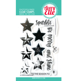 Avery Elle Layered Stars Clear Stamp
