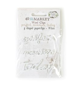 49 AND MARKET WHITE 3/PK-WORD CLIPS
