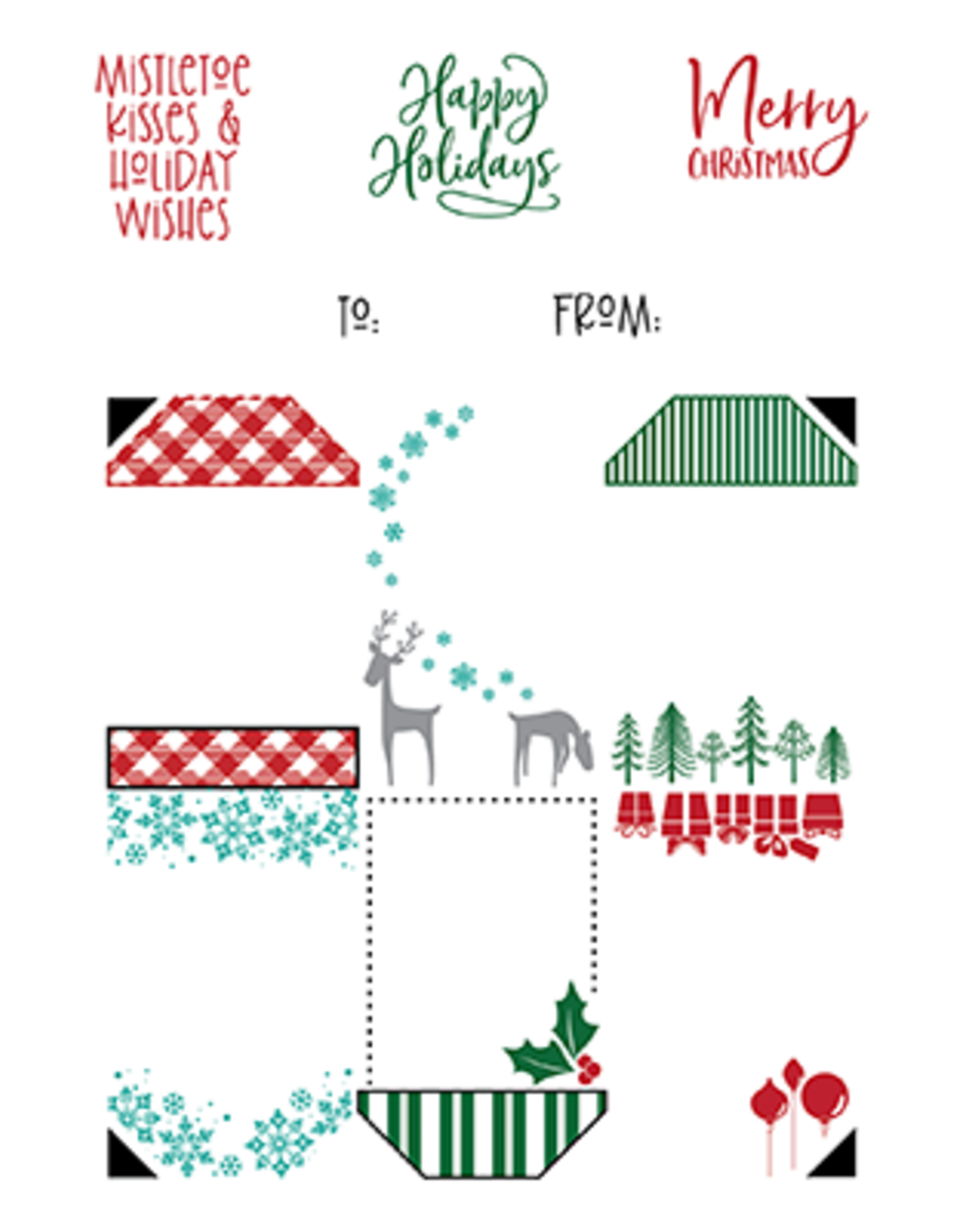 LDRS Creative Christmas 4x6 Gift Tag stack Stamp Set