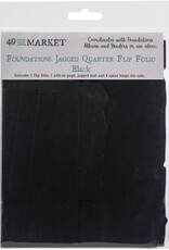 49 AND MARKET Jagged Quarter Flip Folio - Black