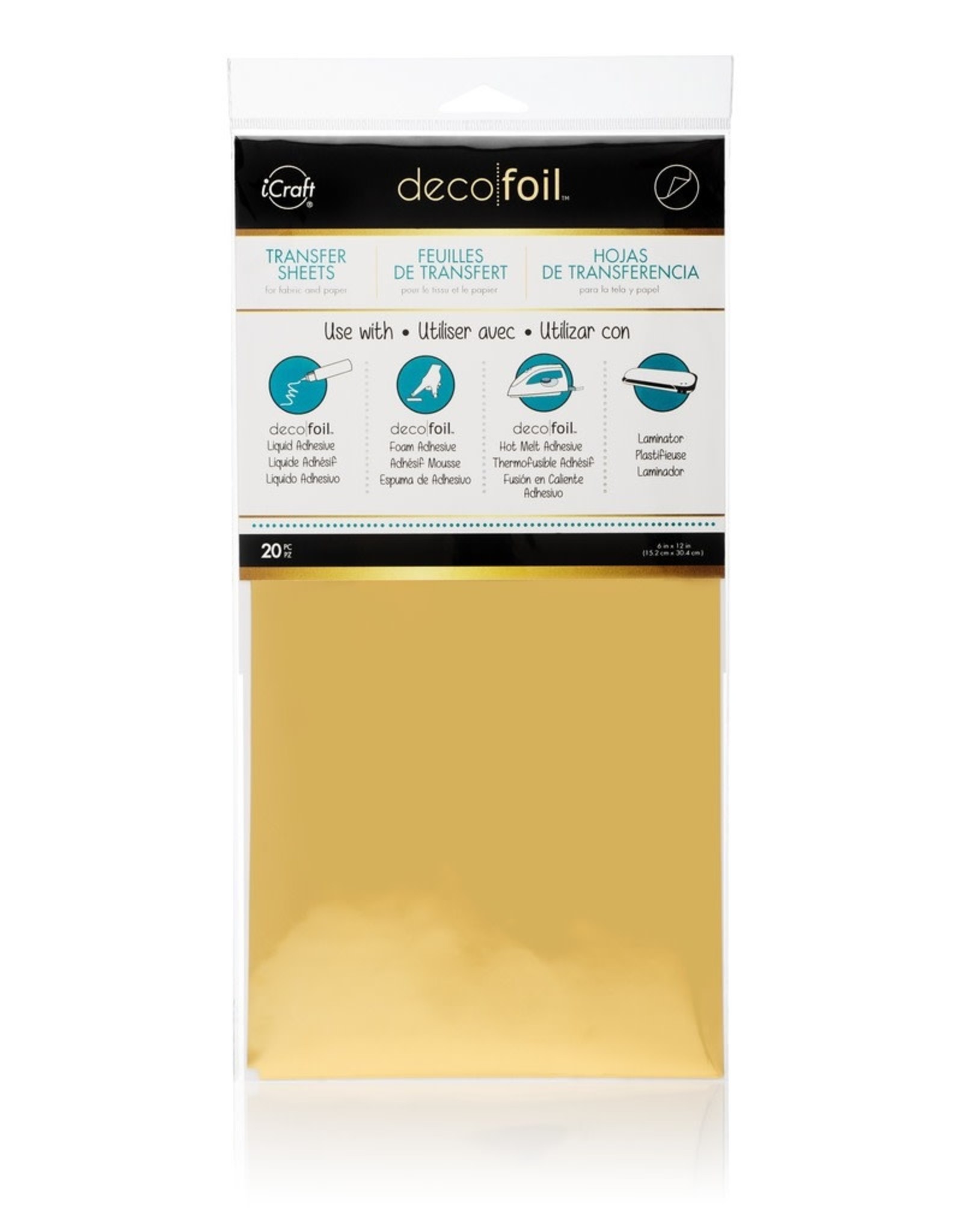 iCraft Deco Foil Transfer Sheets, Gold (12.5X25)