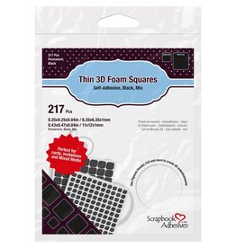 Scrapbook Adhesives 3D Foam Squares Mix - .25" x .5" X .04" - Black