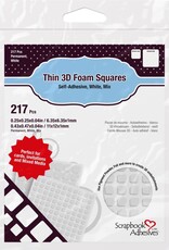 Scrapbook Adhesives 3D Foam Squares THIN - Mix White  .25" x .5" x .04"