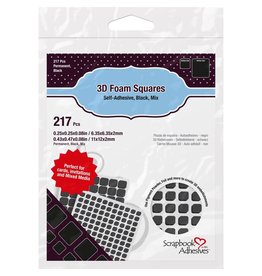 Scrapbook Adhesives 3D Foam Squares Mix - .25" x .5" x .08" - Black