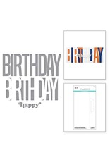 Spellbinders Be Bold Color Block Happy Birthday Etched Dies