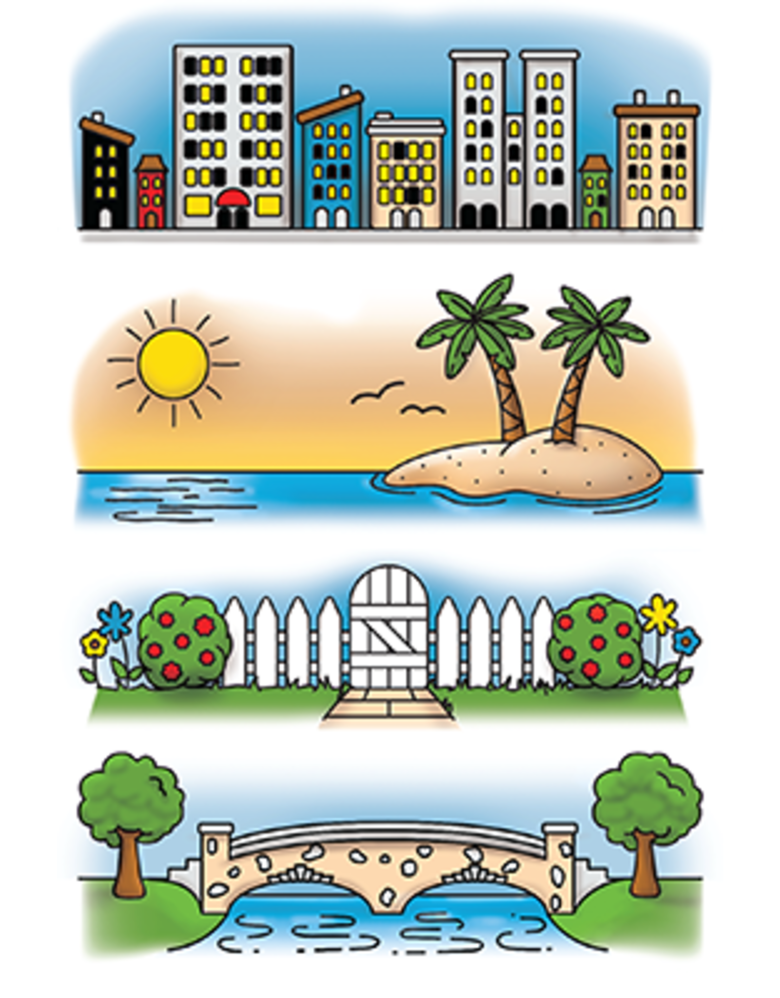 LDRS Creative Scenic Backgrounds - II - 4x6 Stamps
