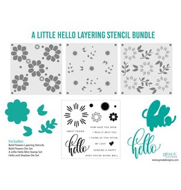 Gina K. Designs Stencil Bundle- A Little HELLO Layering Stencil Bundle