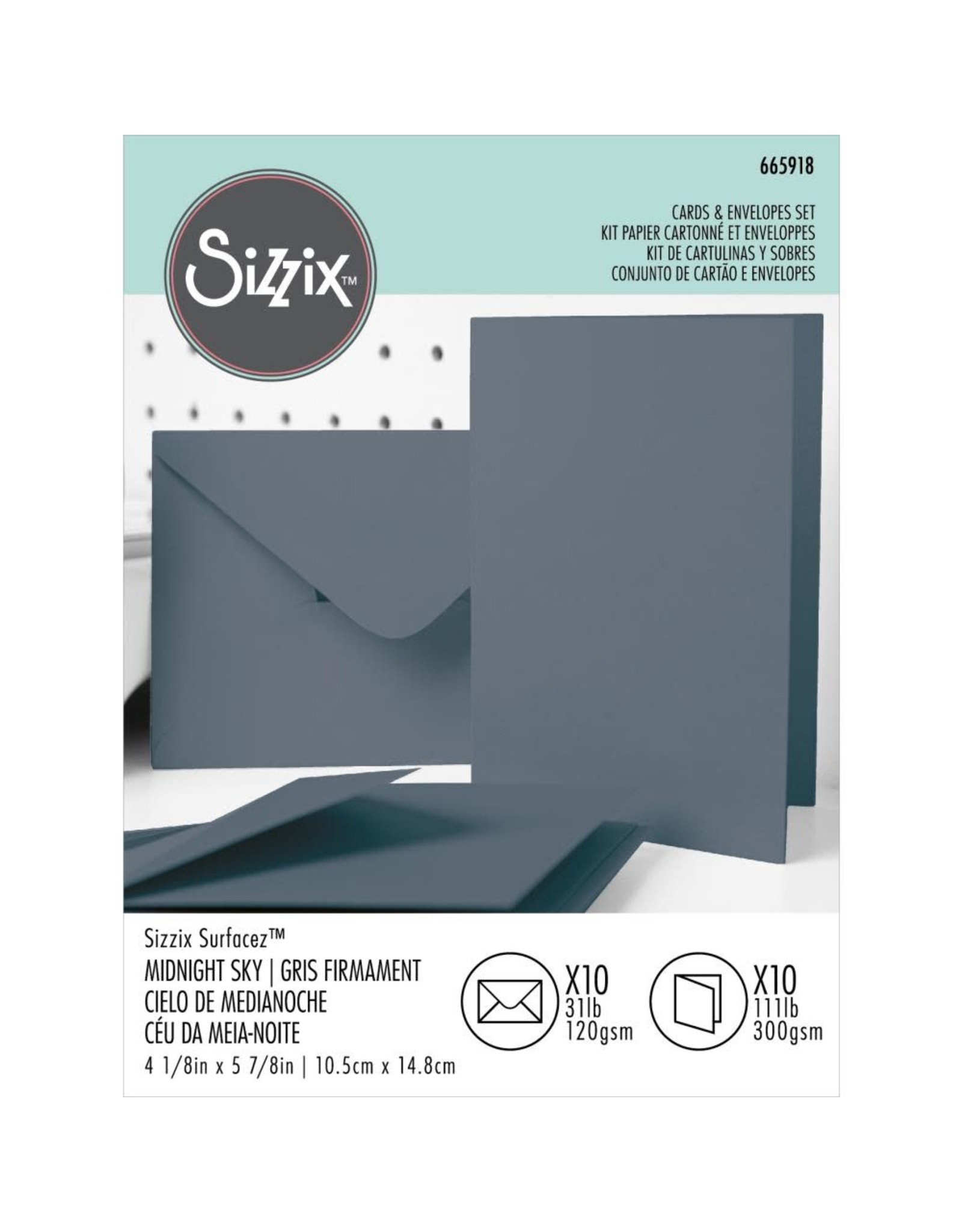 Sizzix Surfacez Cards & Envelopes, A6, Midnight Sky, 10PK