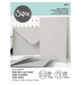 Sizzix Surfacez Cards & Envelopes, A6, Pebble Wash, 10PK