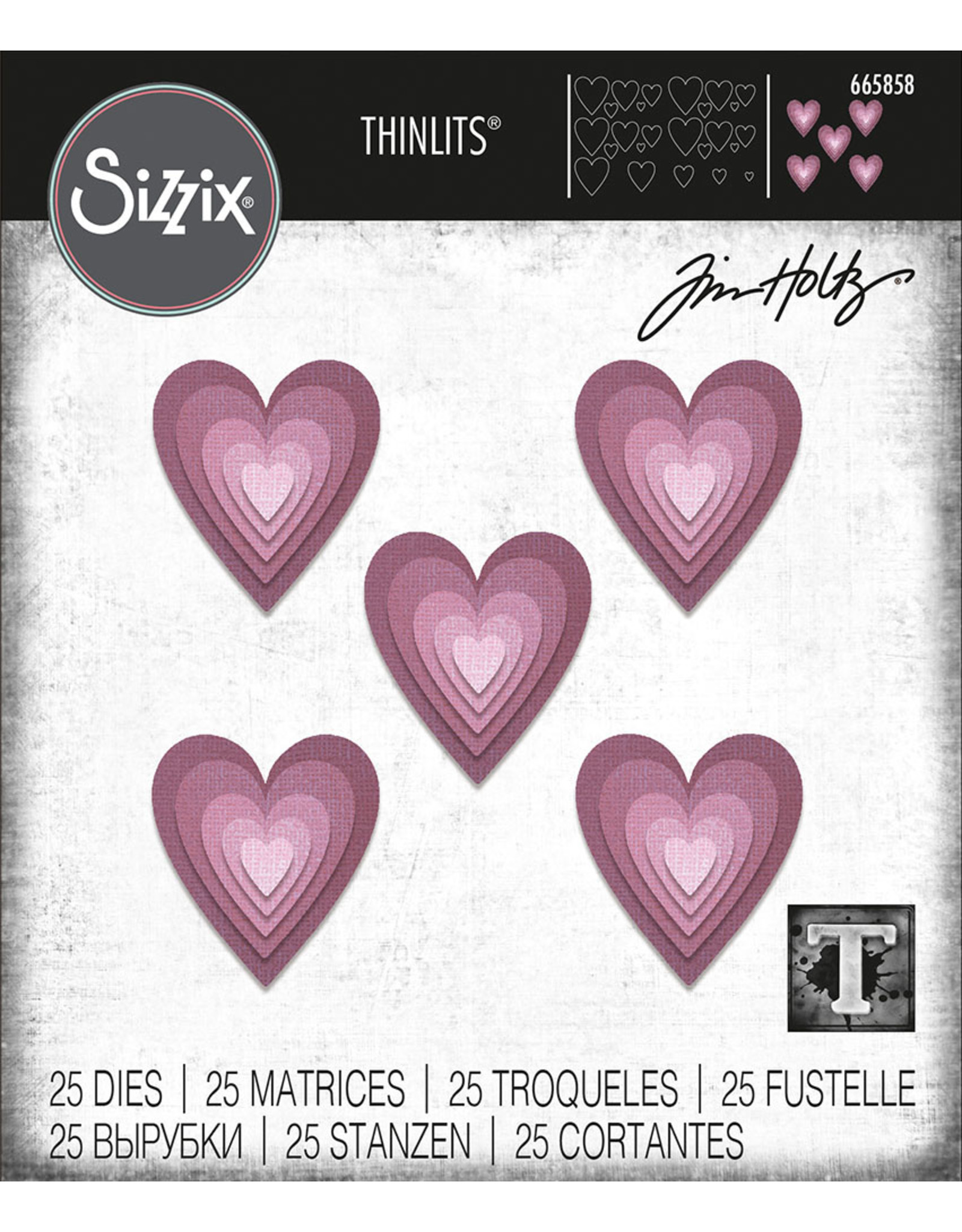 Tim Holtz - Sizzix Thinlits  Stacked Tiles Hearts