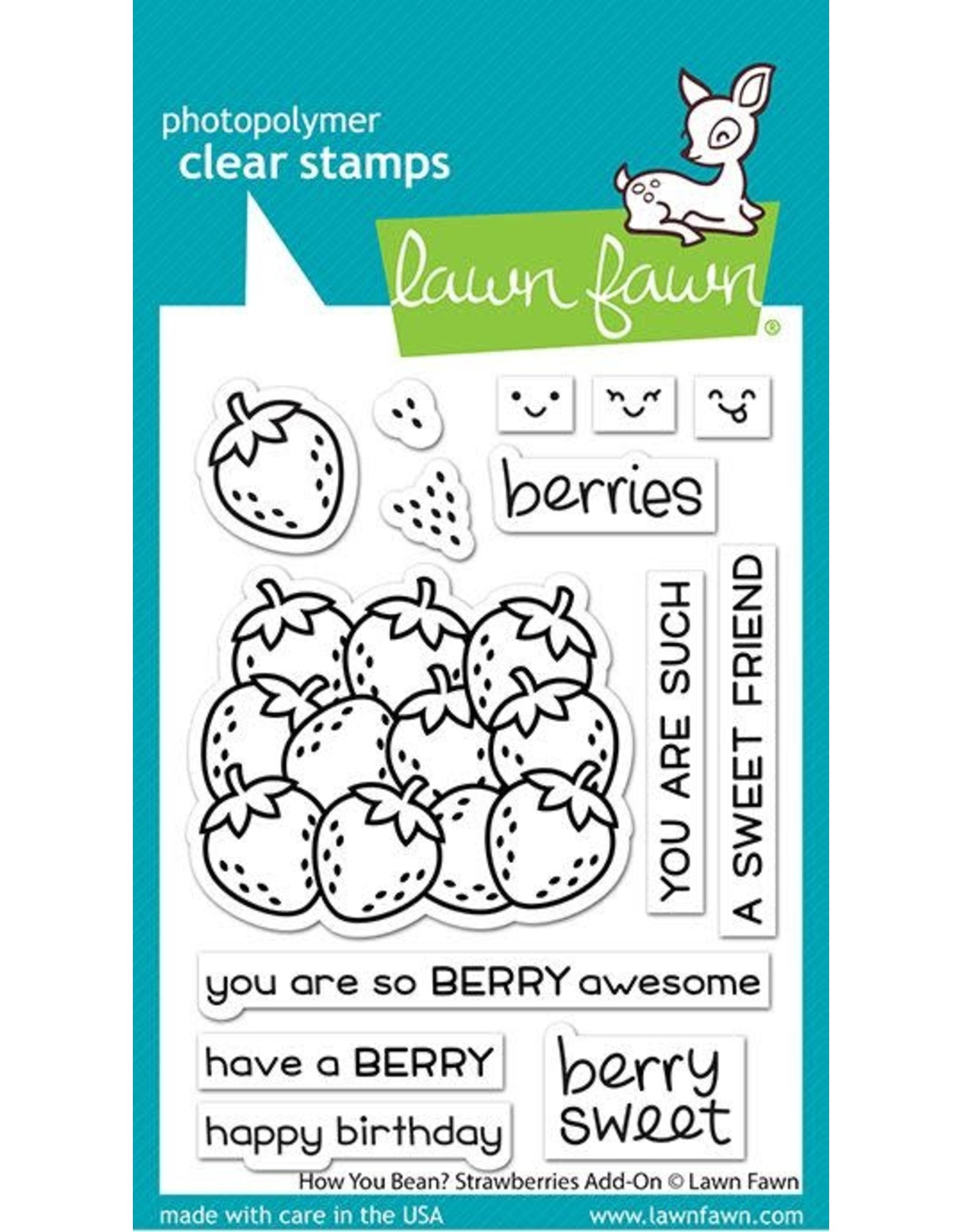 Lawn Fawn How You Bean? Strawberries Add-On - Clear Stamps