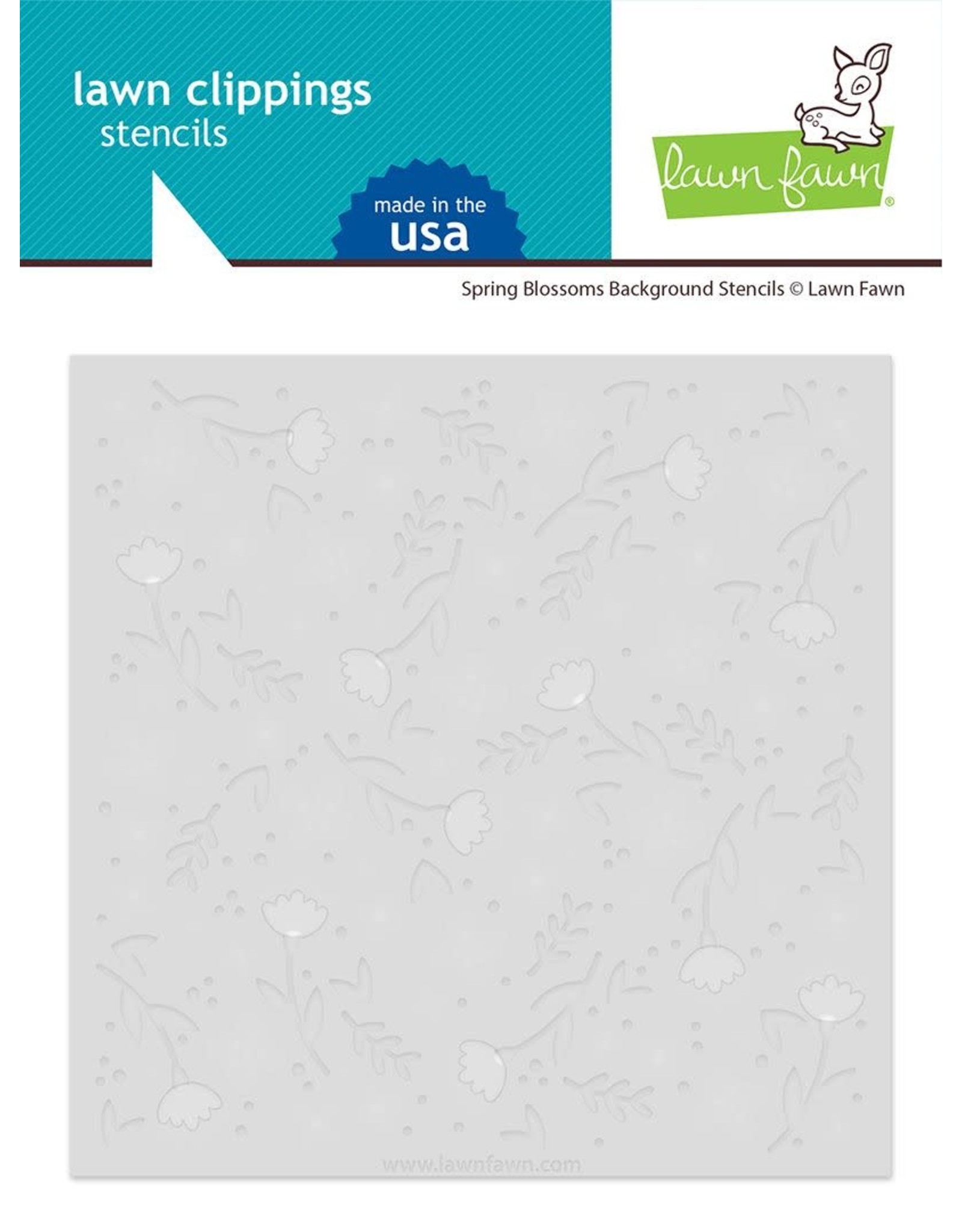 Lawn Fawn Spring Blossoms Background Stencils - Lawn Clippings