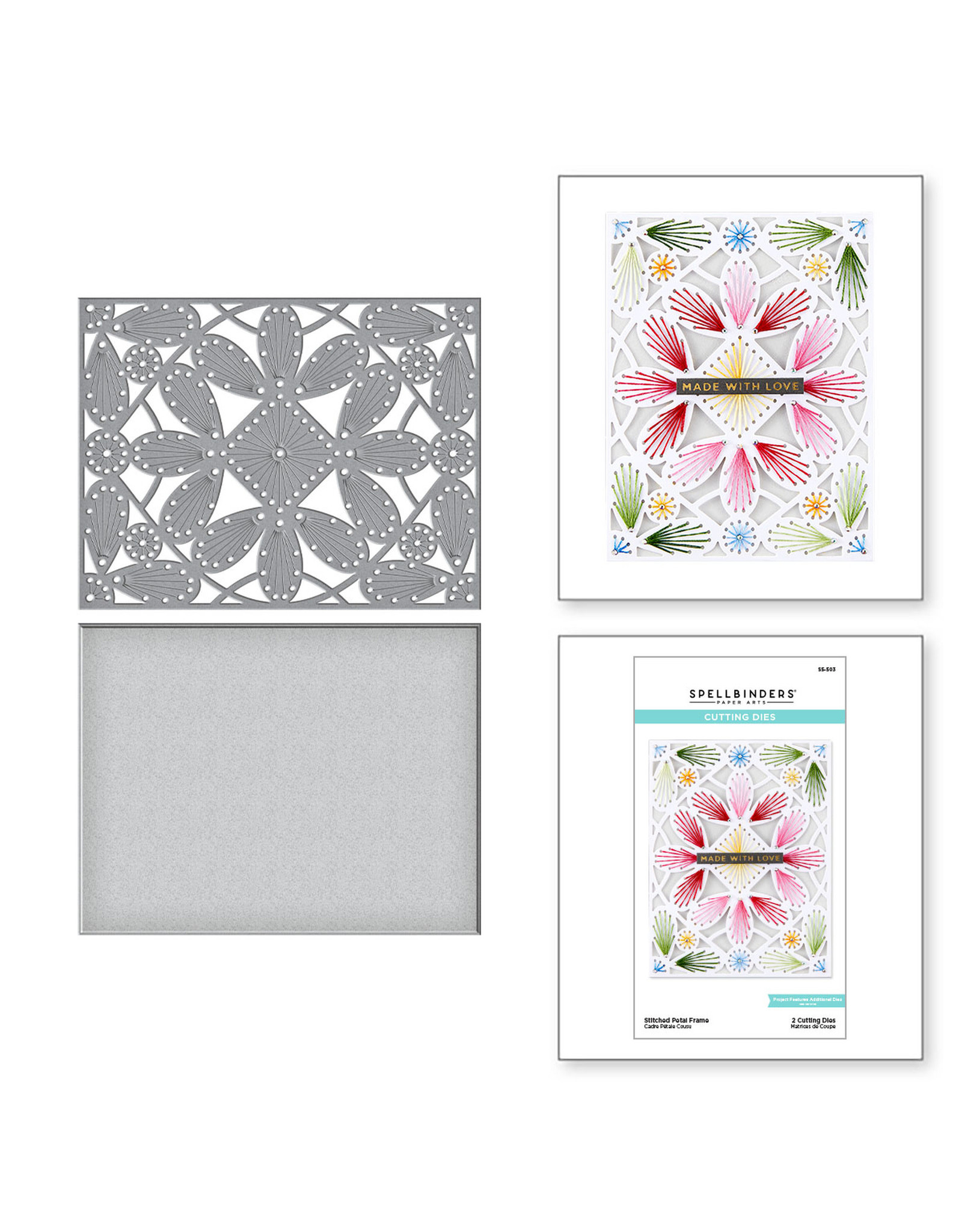 Spellbinders Stitched Petal Frame Etched Dies from the Spring Into Stitching Collection