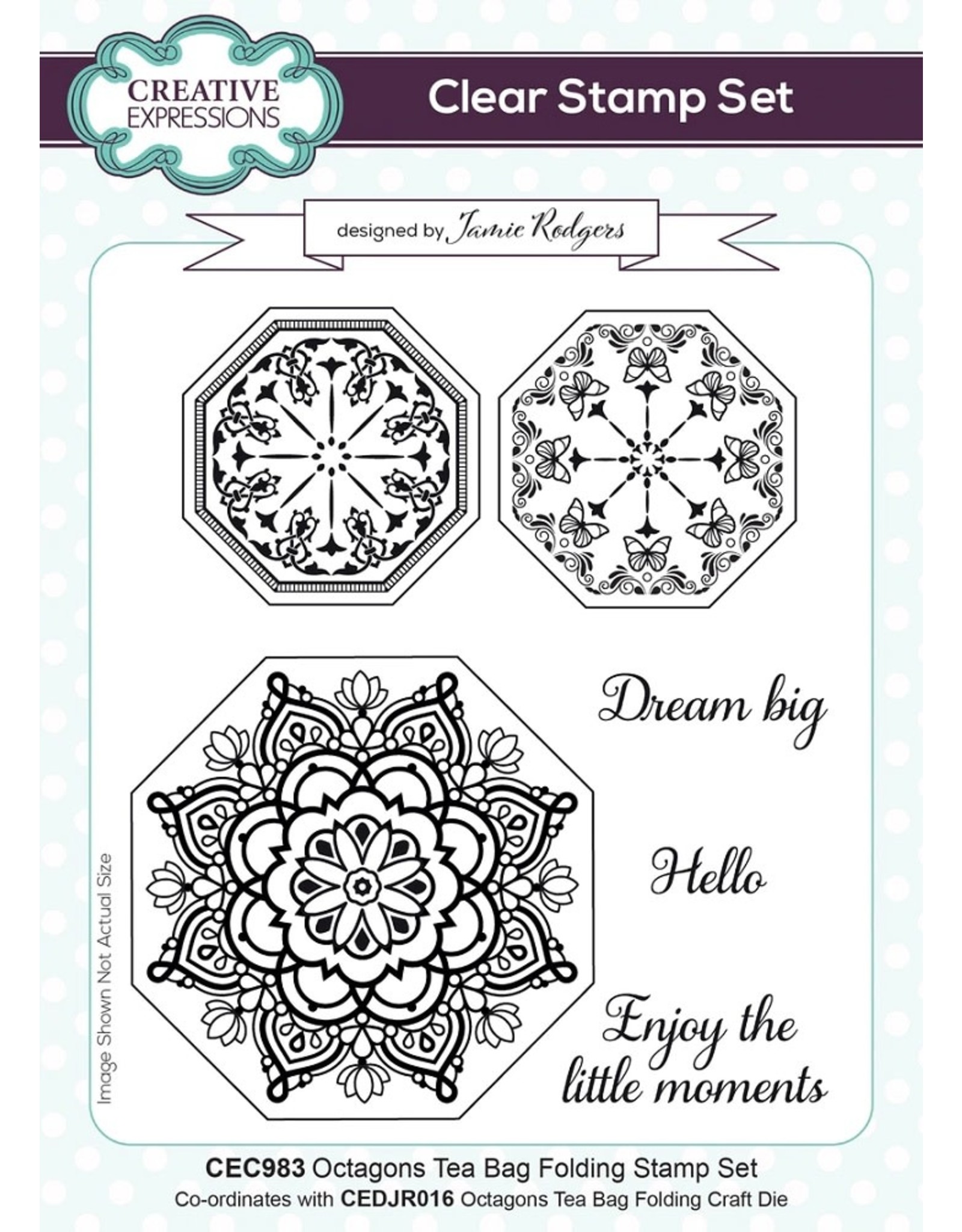 Creative Expressions Circles Tea Bag Folding 6 in x 8 in Stamp Set