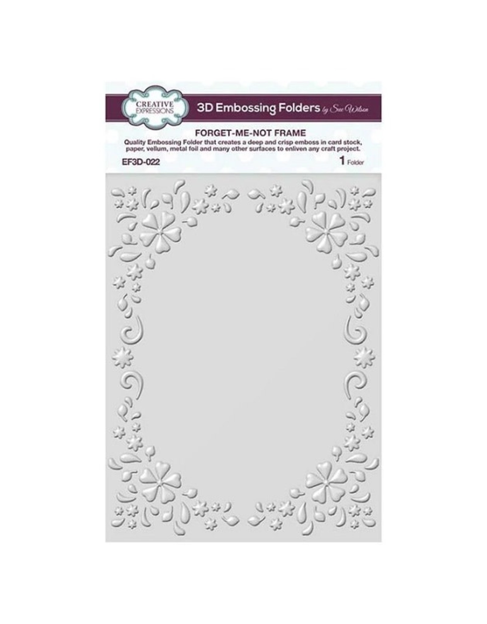 Creative Expressions 3D Embossing Folder -  Forget-me-not Frame  5 3/4 x 7 1/2
