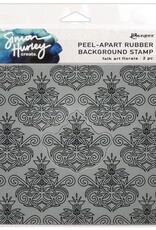 Simon Hurley-Ranger Peel-Apart Rubber Background Stamp - Folk Art Floral