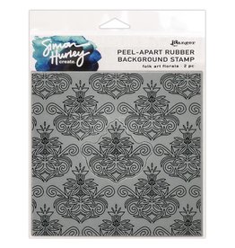 Simon Hurley Peel-Apart Rubber Background Stamp - Folk Art Floral