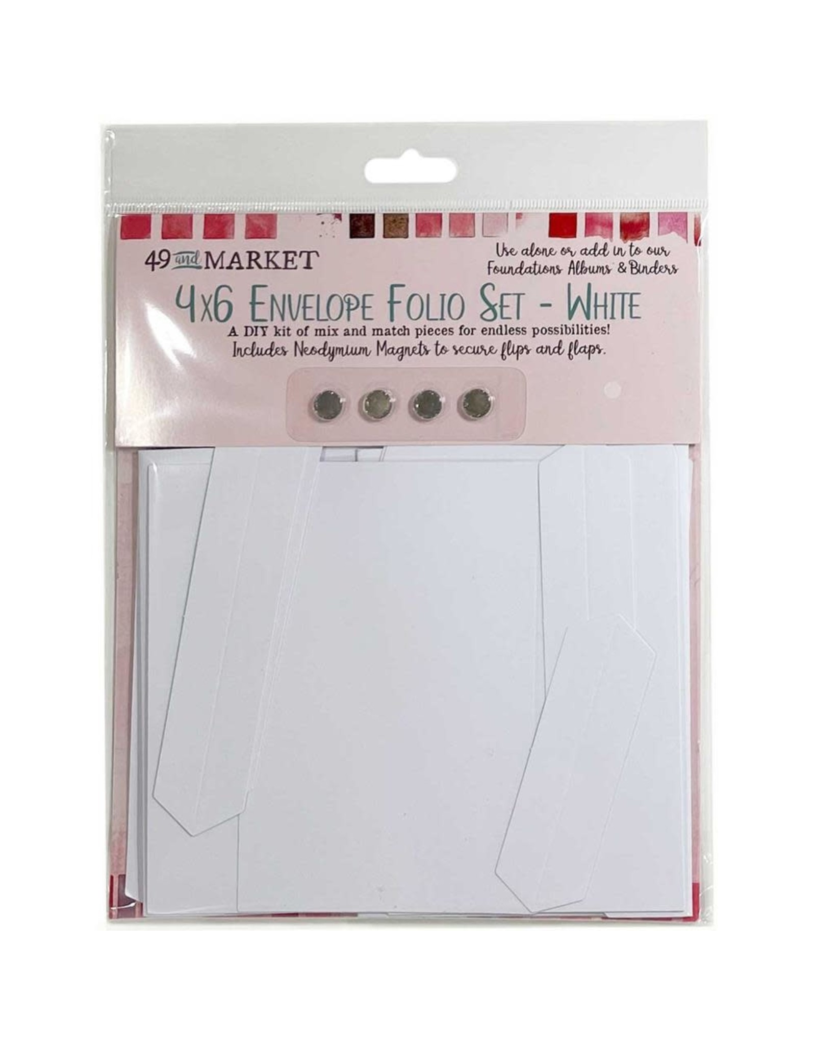 49 AND MARKET Foundations 4"X6" Envelope Folio Set - WHITE