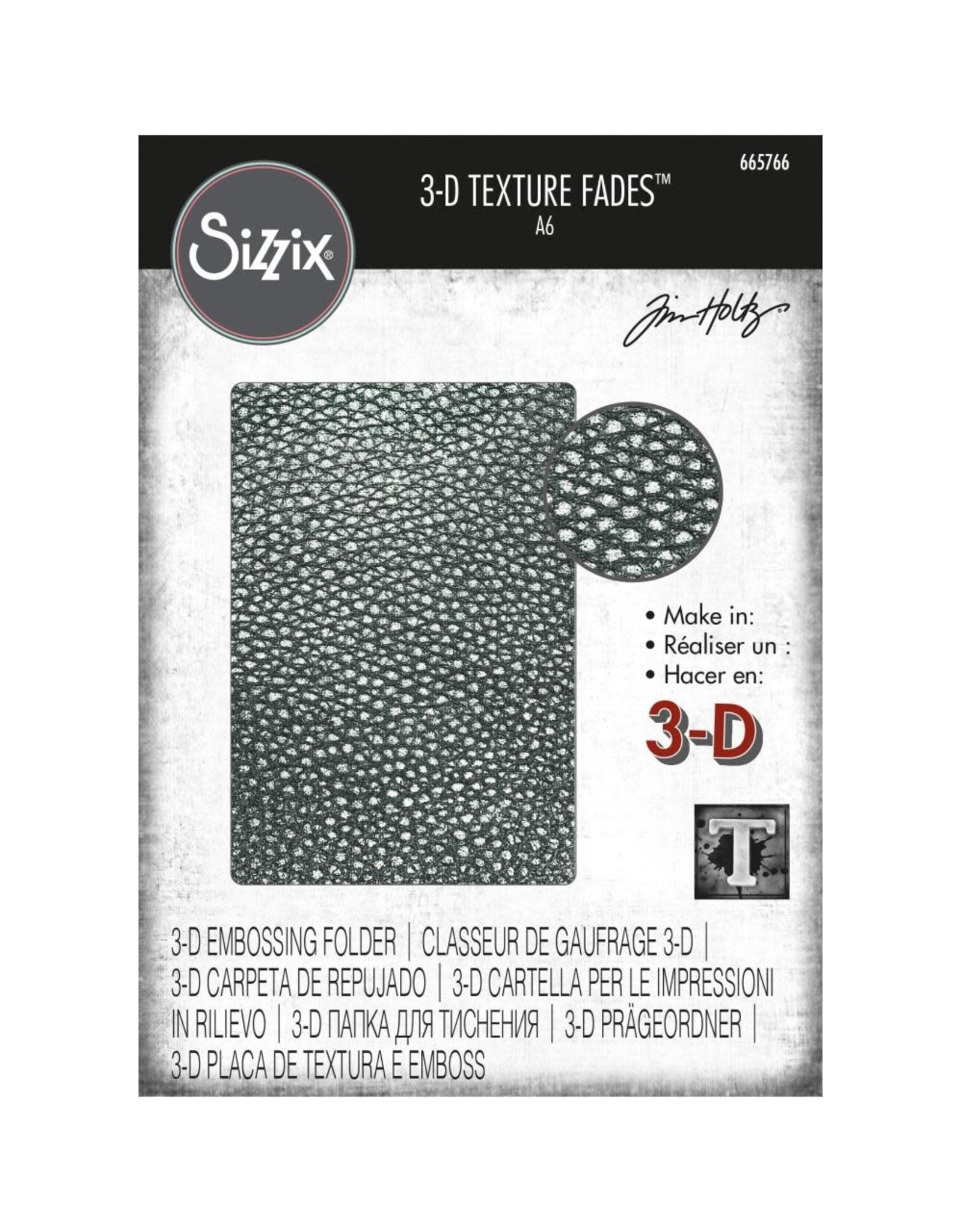 Tim Holtz - Sizzix 3D Texture Fades Embossing Folder - Cracked Leather