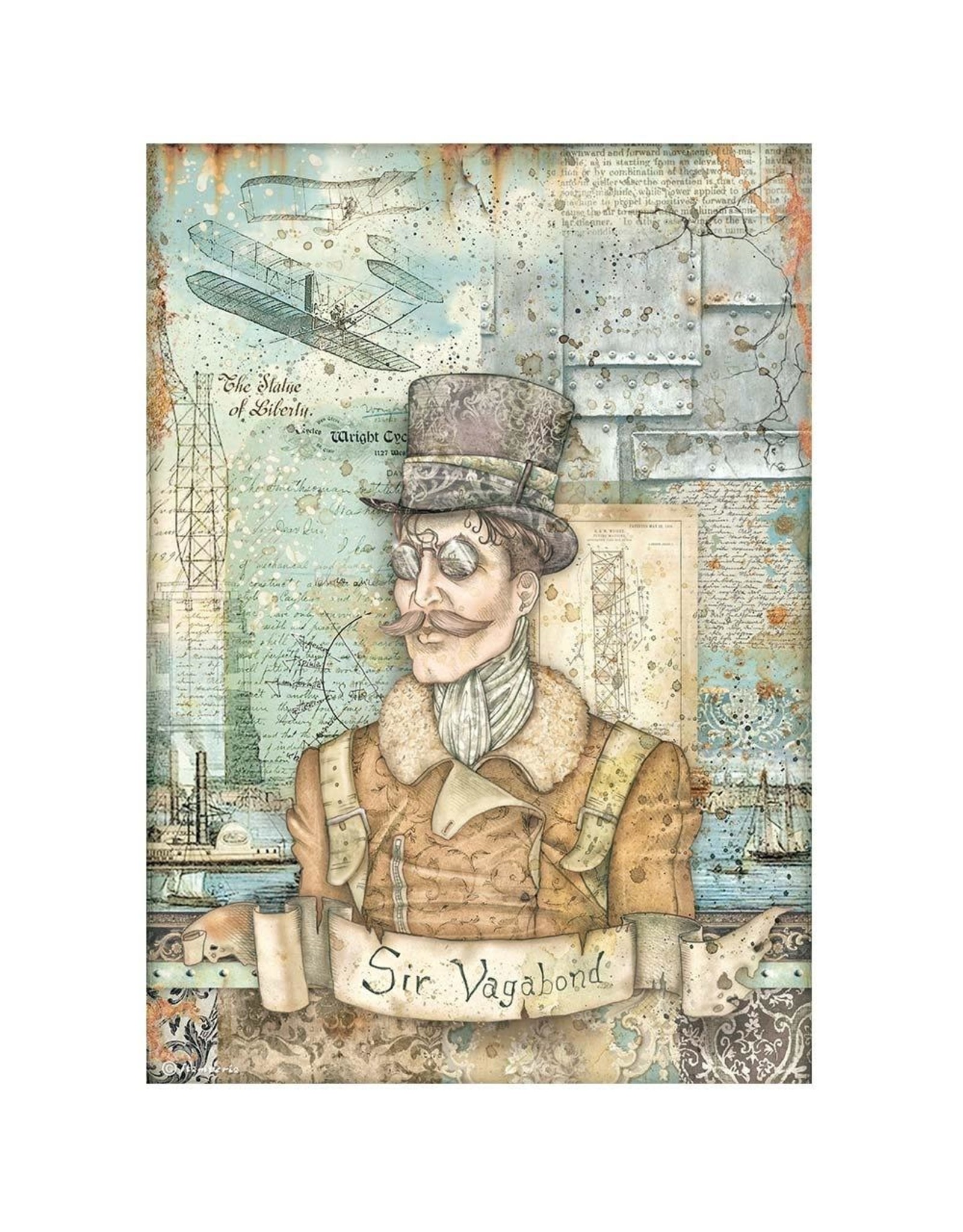 Stamperia Sir Vagabond Aviator-Aviator- Rice Paper A4
