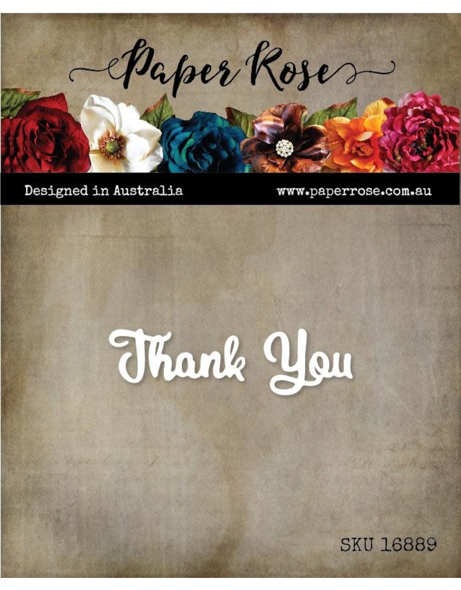 Paper Rose STUDIO Thank You Small Metal Cutting Die