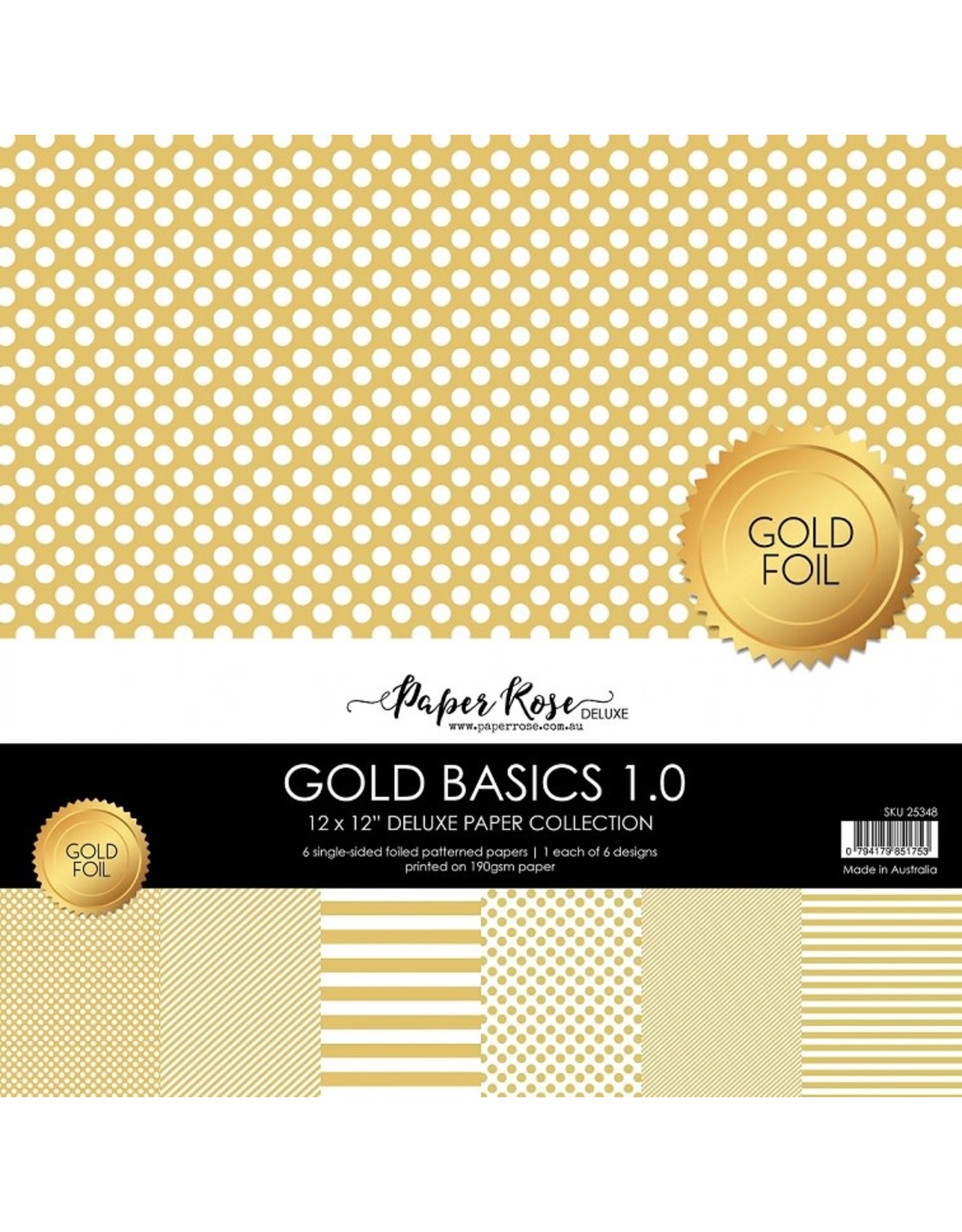 Paper Rose STUDIO Gold Basics 1.0 12x12 Paper