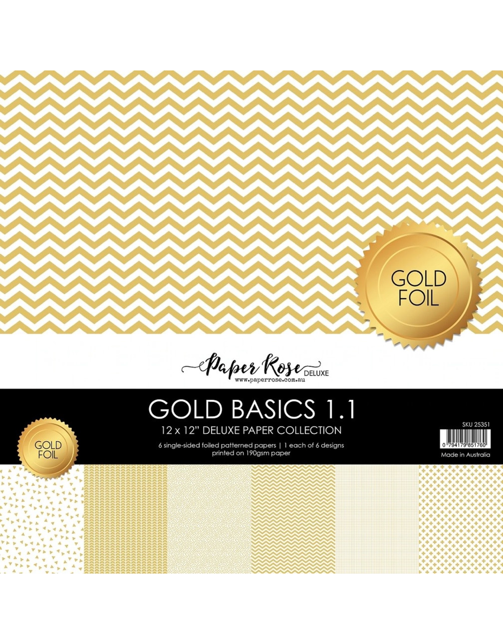 Paper Rose STUDIO Gold Basics 1.1 12x12 Paper