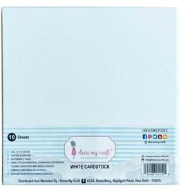 DRESS MY CRAFT WHITE 300G-CARDSTOCK 12" 10/PKG