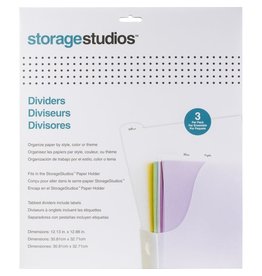 Storage Studios Tabbed Dividers W/Labels 3/Pkg - 12.13x12.88 inch