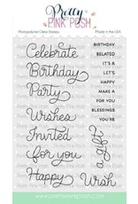 Pretty Pink Posh Birthday Scripts Stamp Set