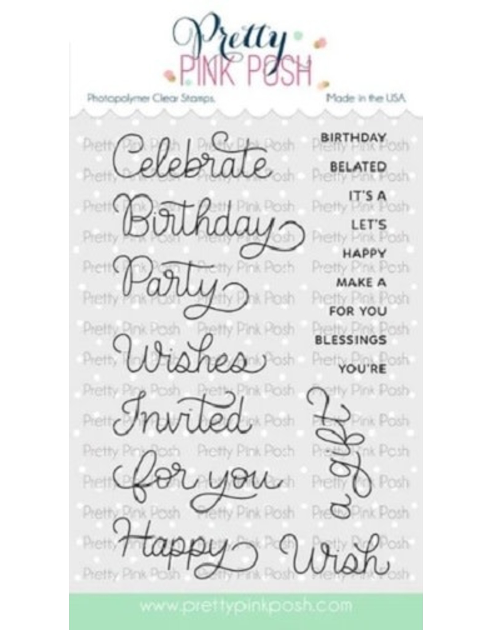 Pretty Pink Posh Birthday Scripts Stamp Set