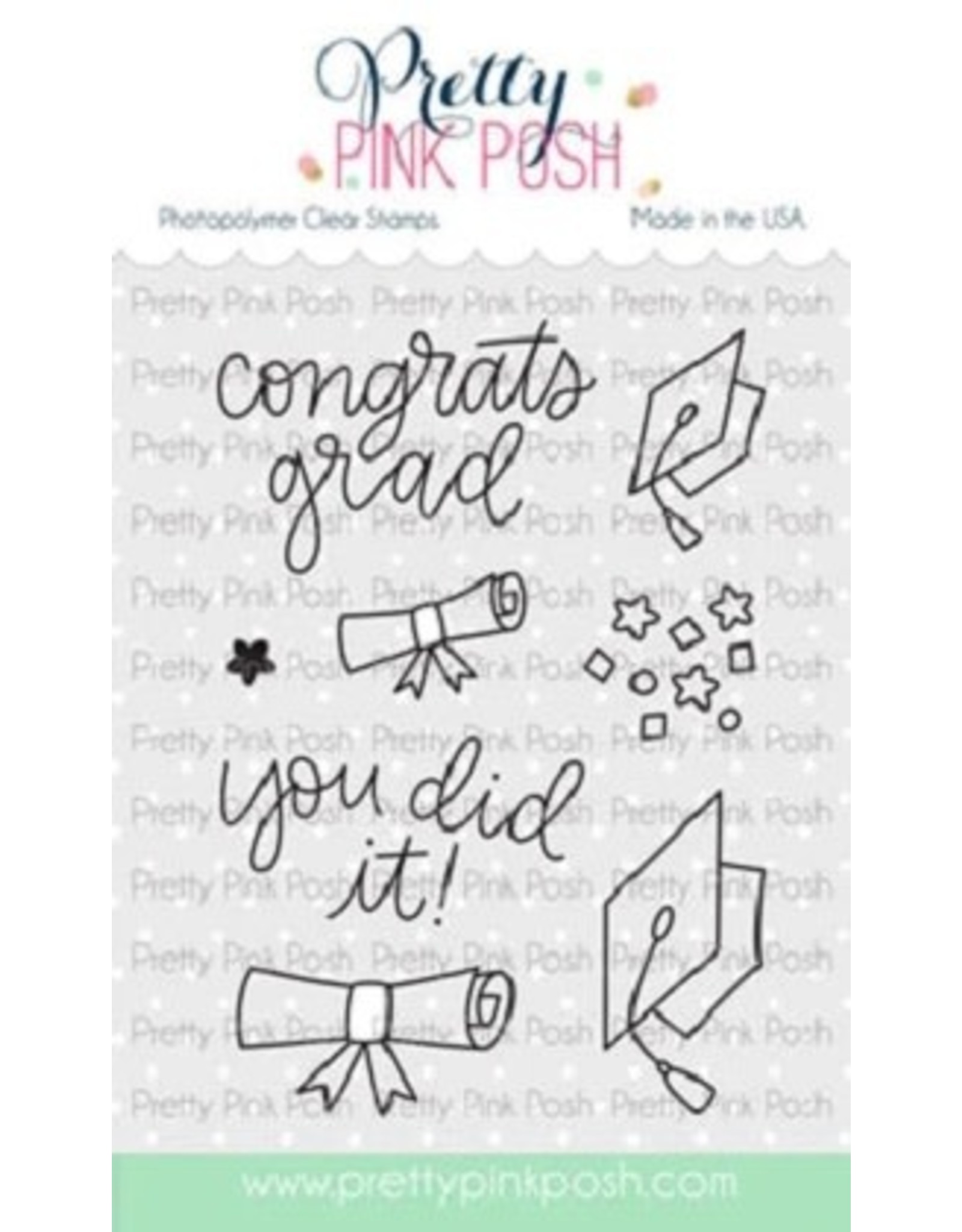 Pretty Pink Posh Congrats Grad Stamp Set