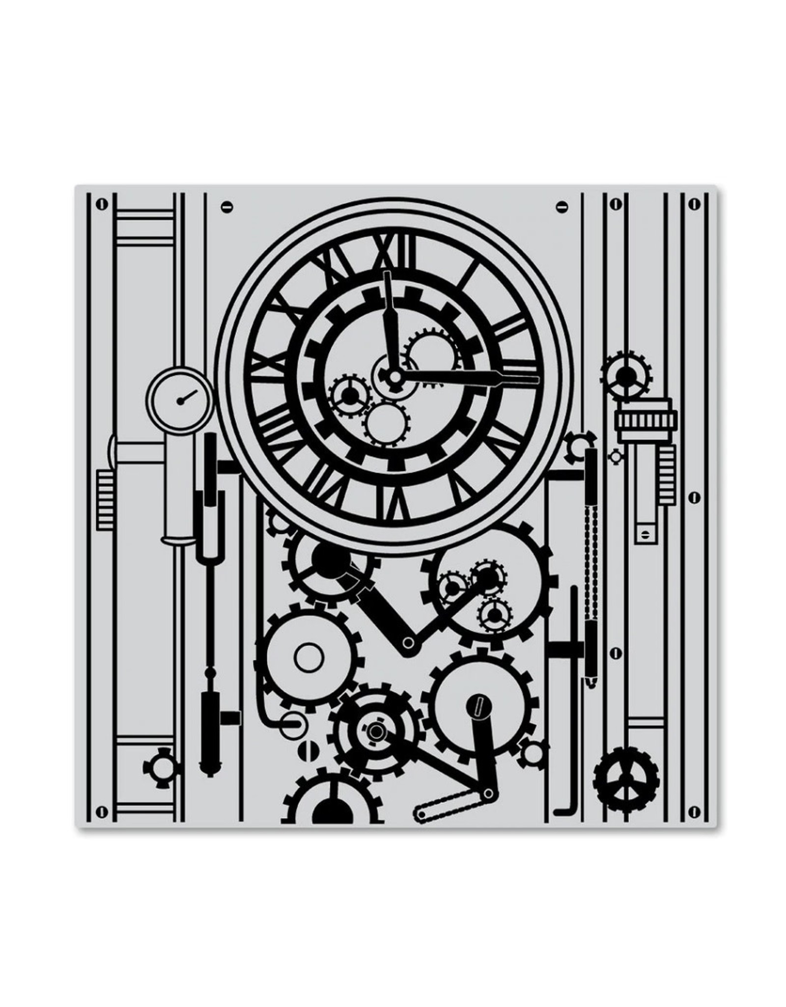Hero Arts Gear Clock Bold Prints Stamp