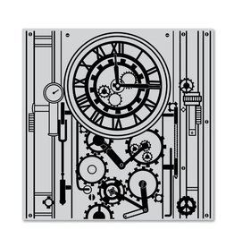 Hero Arts Gear Clock Bold Prints Stamp