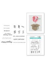 Spellbinders Birthday Unboxing Sentiments Clear Stamp Set