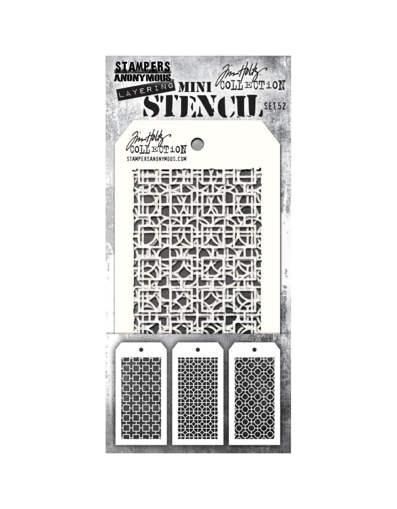 Tim Holtz - Stampers Anonymous MINI STENCIL SET #52