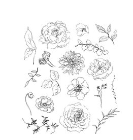 Tim Holtz - Stampers Anonymous FLORAL ELEMENTS-CLING RUBBER STAMP SET