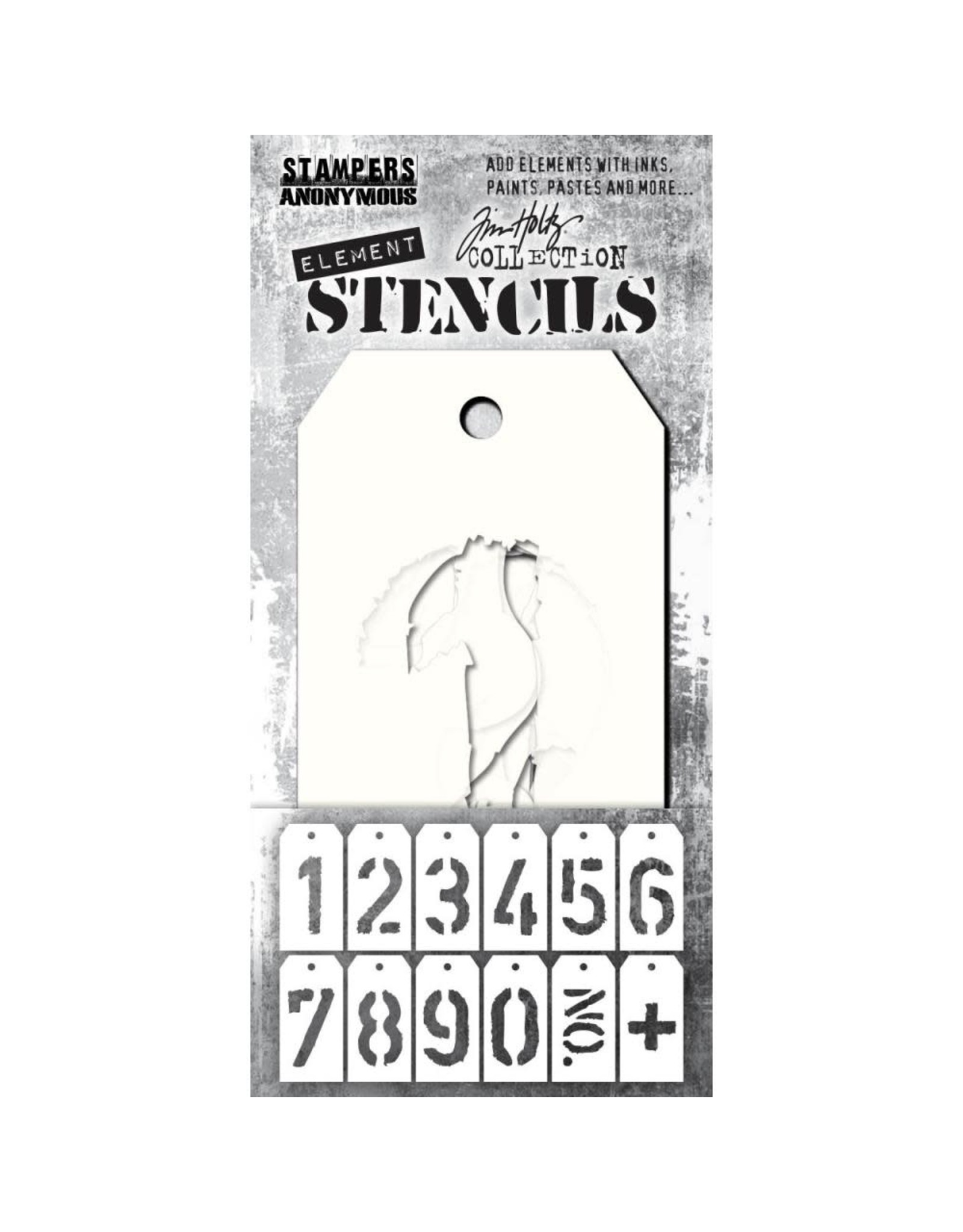 Tim Holtz - Stampers Anonymous FREIGHT -ELEMENT STENCIL 12PK