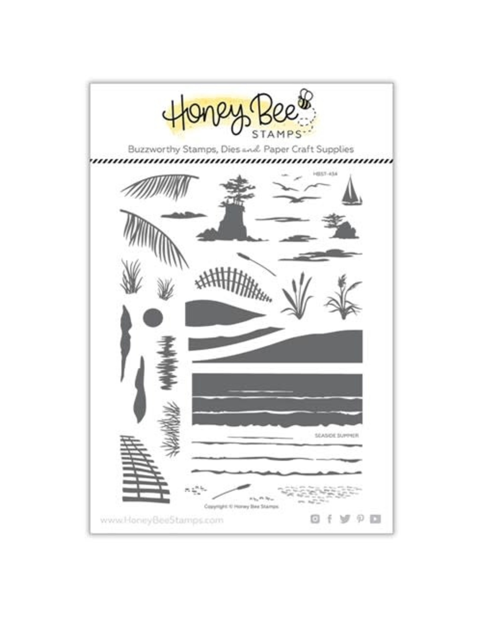 Honey Bee Seaside Summer - 6x8 Stamp