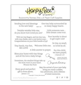 Honey Bee Inside: Welcome Baby Sentiments - 6x6 Stamp Set & Die Set Bundle