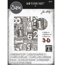 Tim Holtz - Sizzix 3D Texture Fades Embossing Folder Numbered