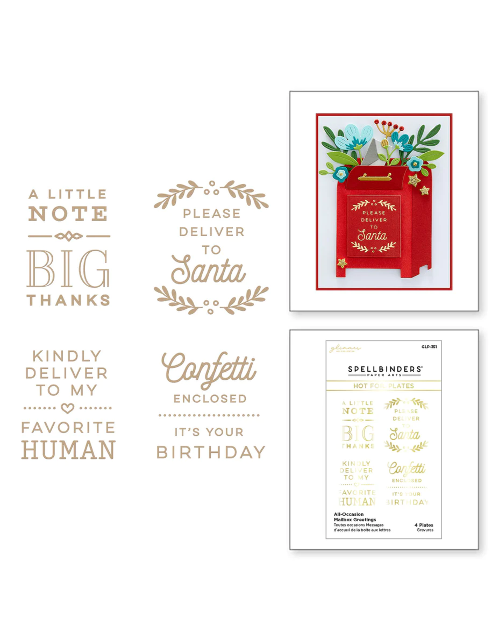 Spellbinders All-Occasion Mailbox Greetings - Glimmer Hot Foil Plate