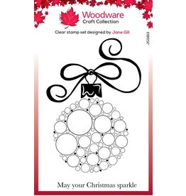 Woodware Clear Singles Big Bubble Bauble - Curly Ribbon 4x6 in Stamp