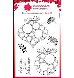 Woodware Clear Singles Big Bubble Bauble - Festive Duo 4x6 in Stamp